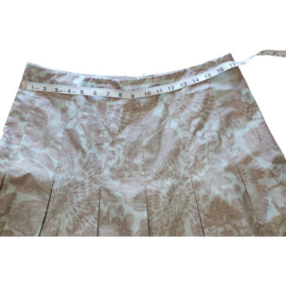 AKRIS green and brown floral pleated skirt - Picture 4 of 10